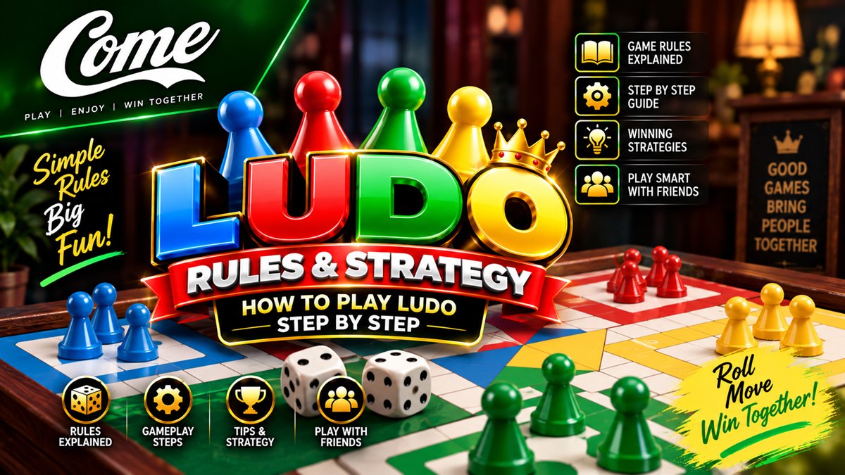 Ludo board with four coloured yards, star safe squares, home columns and the centre Home: how to play Ludo