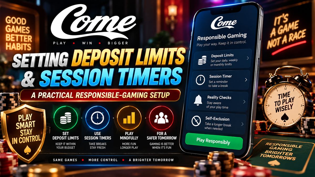 Deposit limits and session timers on Come Game — a practical responsible-gaming setup guide