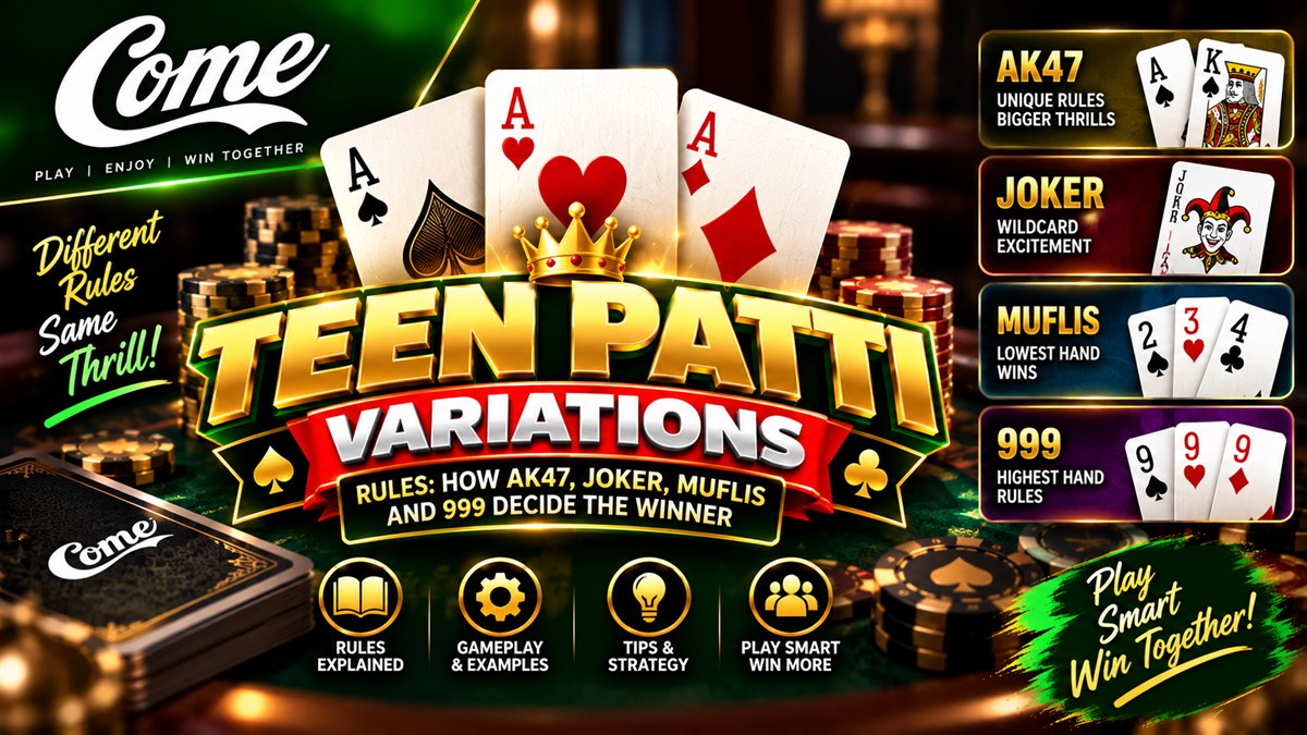 Teen Patti variations rules: AK47, Joker, Muflis and 999 hands compared